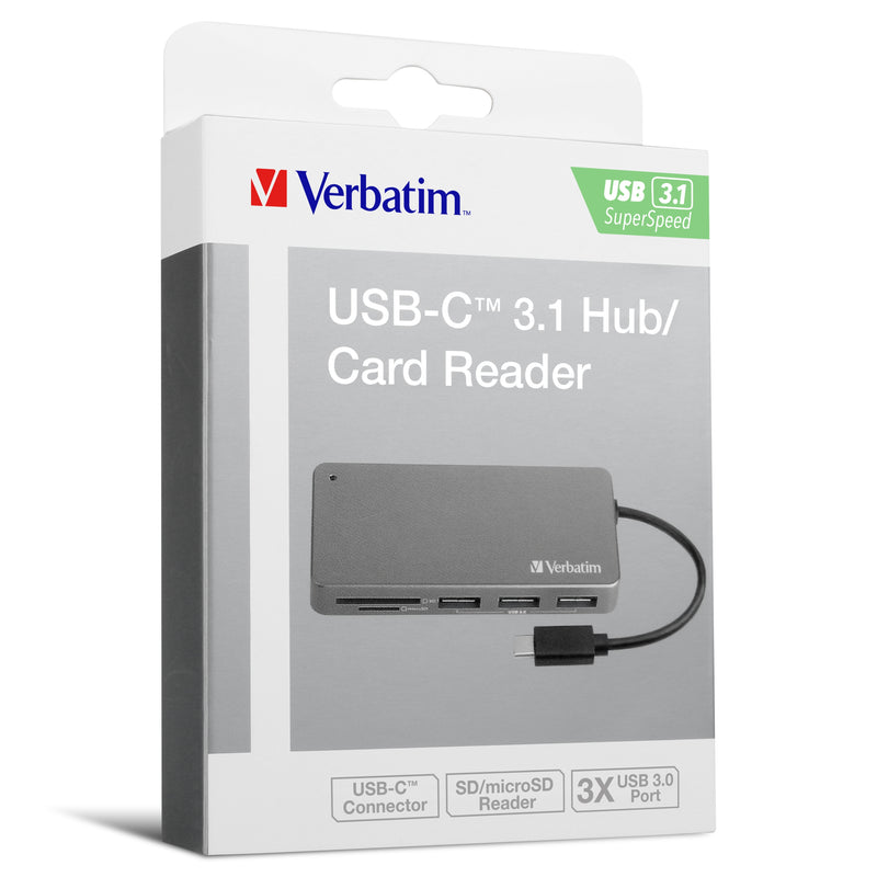 Verbatim Type C USB 3.1 & Card Reader - Grey_ 65679