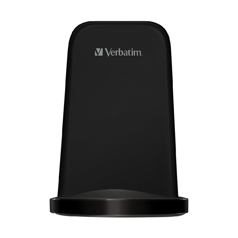 Verbatim 15W Dual Coil Wireless Charger Stand_ Black_ 66096