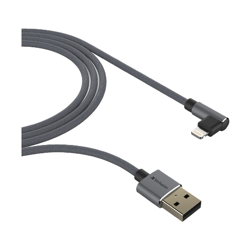 Verbatim L-Shaped Lightning to USB-A Cable - 120cm - Grey_ 66191
