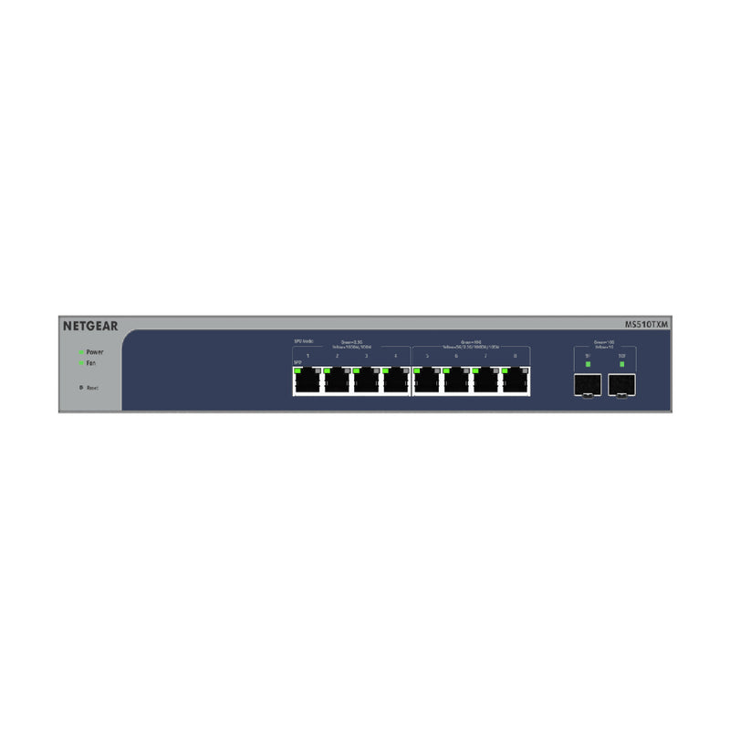 NETGEAR MS510TXM 8-Port Multi-Gigabit/10G Ethernet Smart Switch with 2 SFP+ Ports