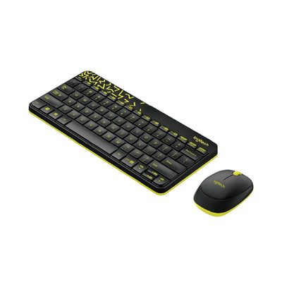LOGITECH MK240 Wireless Keyboard and Mouse Combo (Black/Chartreuse Yellow)