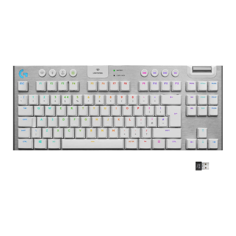 LOGITECH G915 TKL Tenkeyless LIGHTSPEED Wireless RGB Mechanical Gaming Keyboard - White
