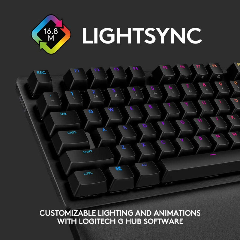 LOGITECH G513 CARBON AND SILVER LIGHTSYNC RGB Mechanical Gaming Keyboard with Palmrest