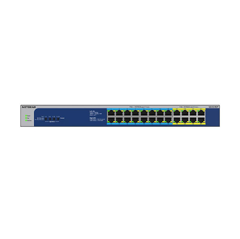 NETGEAR 24-Port Gigabit Ethernet Unmanaged PoE Switch (GS524UP) - with 8 x PoE+ and 16 x Ultra60 PoE